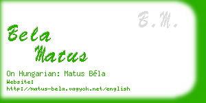 bela matus business card